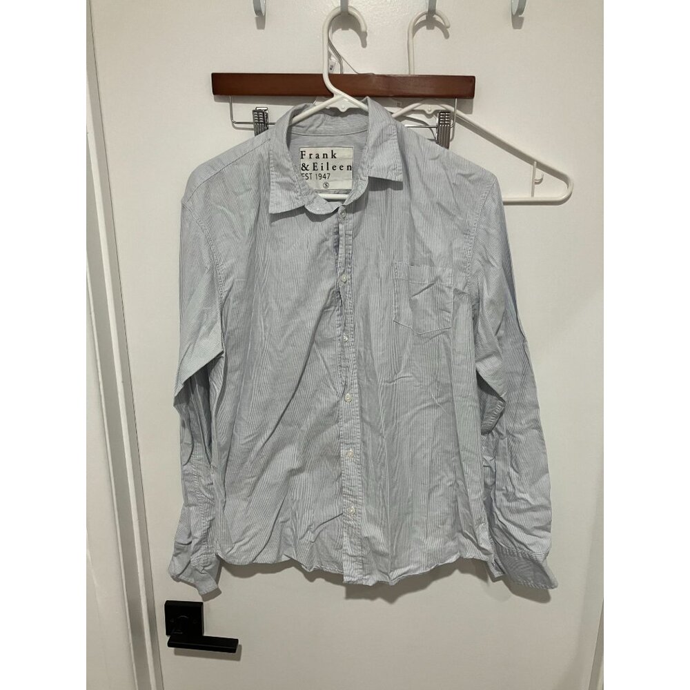 Frank & Eileen Women's Striped Button Down Shirt, Blue/White, Small
